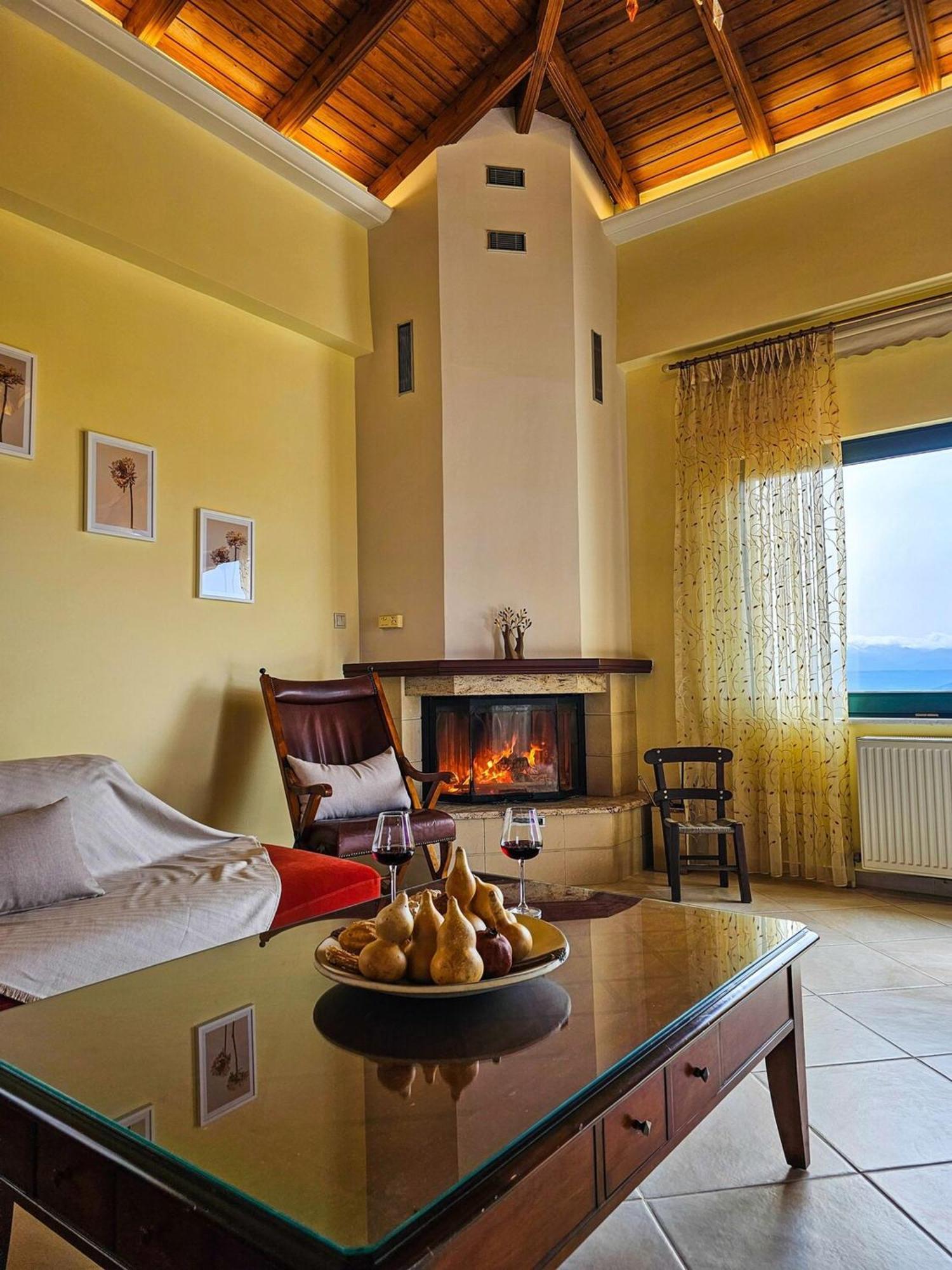 Villa Aitheras With Sea Views And Garden Sternai Экстерьер фото